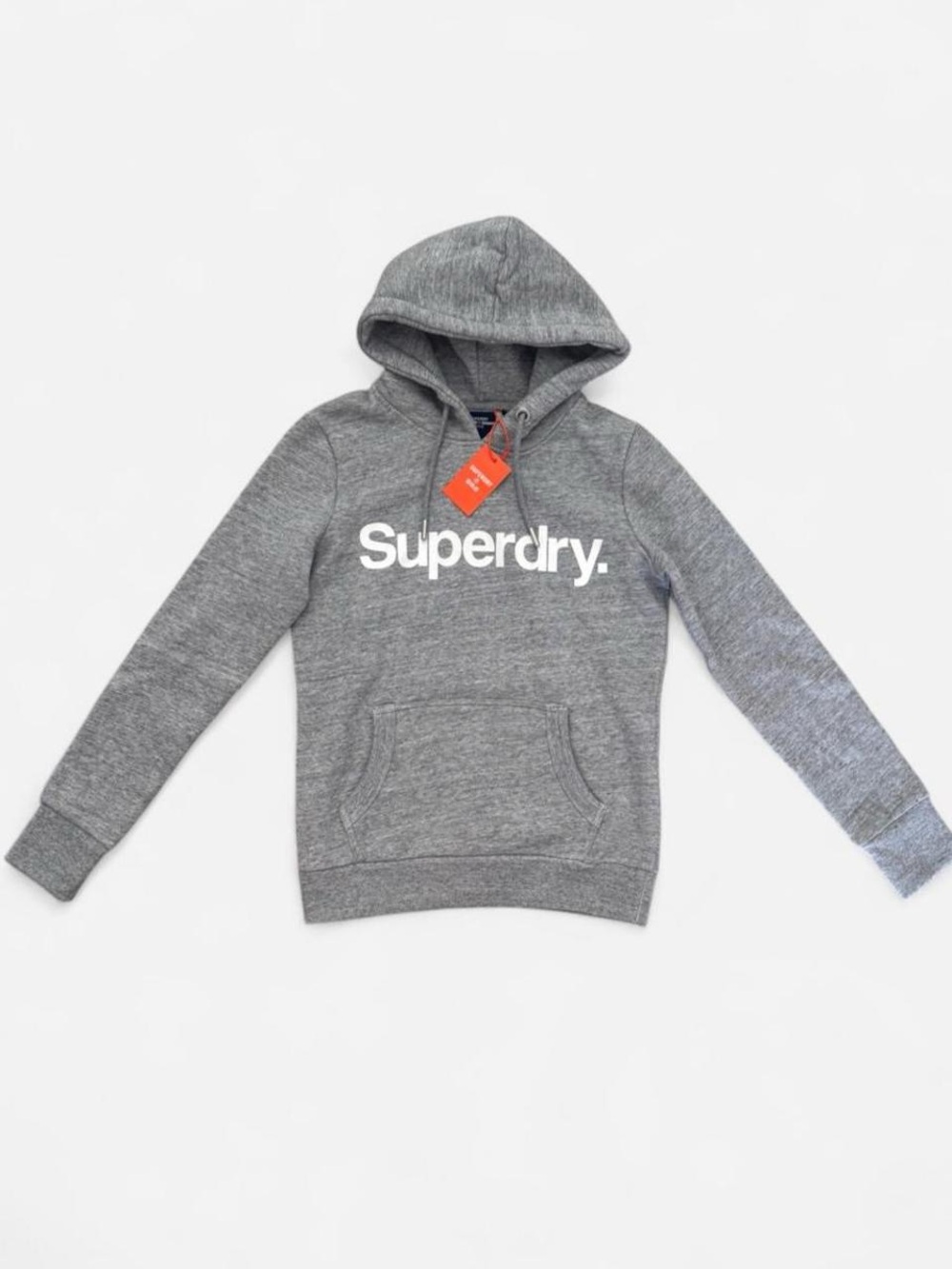 NWT Superdry Classic Grey Logo Hoodie - Size US 6 / UK 10